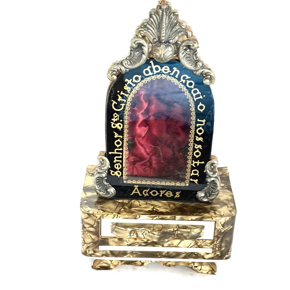 Vintage Portuguese Musical Santos Shrine Jewelry Box 9.75"
